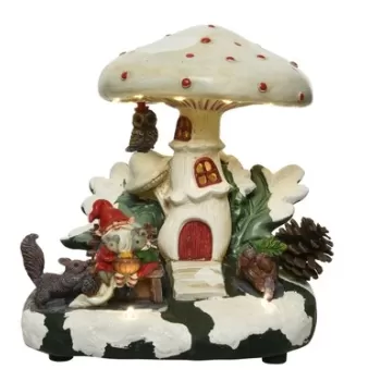 Decoratiune luminoasa Gnome house, Lumineo, 19x22 cm, 16 LED-uri, multicolor imagine