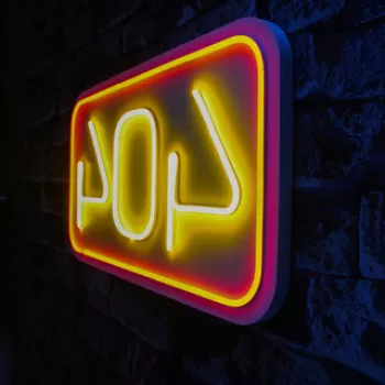 Decoratiune luminoasa LED, 404 Not Found, Benzi flexibile de neon, DC 12 V, Rosu / galben imagine