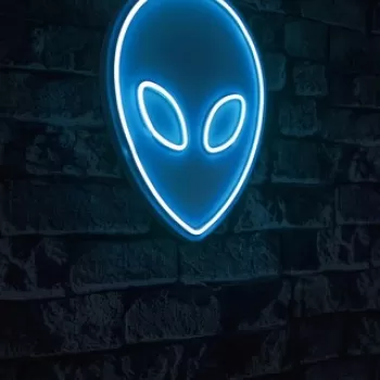 Decoratiune luminoasa LED, Alien, Benzi flexibile de neon, DC 12 V, Albastru imagine