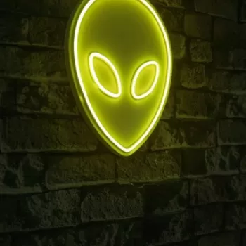 Decoratiune luminoasa LED, Alien, Benzi flexibile de neon, DC 12 V, Galben imagine