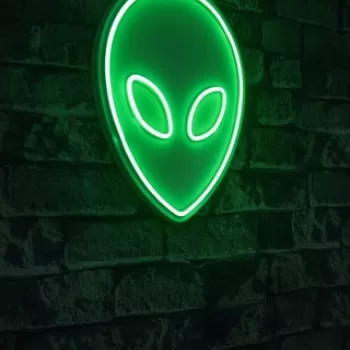 Decoratiune luminoasa LED, Alien, Benzi flexibile de neon, DC 12 V, Verde imagine