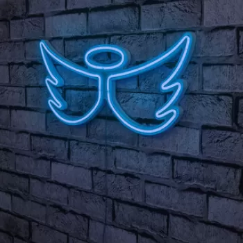 Decoratiune luminoasa LED, Angel, Benzi flexibile de neon, DC 12 V, Albastru imagine