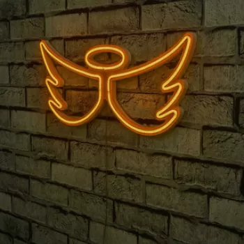 Decoratiune luminoasa LED, Angel, Benzi flexibile de neon, DC 12 V, Galben imagine