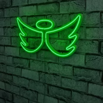 Decoratiune luminoasa LED, Angel, Benzi flexibile de neon, DC 12 V, Verde imagine