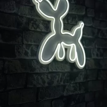 Decoratiune luminoasa LED, Balloon Dog, Benzi flexibile de neon, DC 12 V, Alb imagine