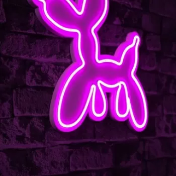 Decoratiune luminoasa LED, Balloon Dog, Benzi flexibile de neon, DC 12 V, Roz imagine