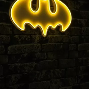 Decoratiune luminoasa LED, Batman Bat Light, Benzi flexibile de neon, DC 12 V, Galben imagine