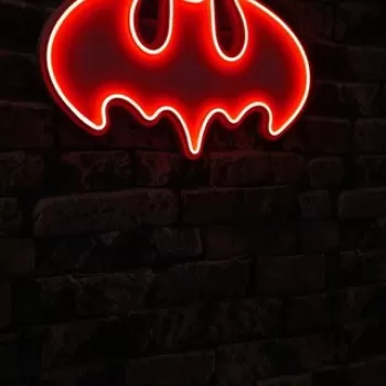 Decoratiune luminoasa LED, Batman Bat Light, Benzi flexibile de neon, DC 12 V, Rosu imagine