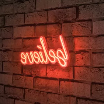 Decoratiune luminoasa LED, Believe, Benzi flexibile de neon, DC 12 V, Rosu imagine