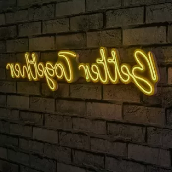 Decoratiune luminoasa LED, Better Together, Benzi flexibile de neon, DC 12 V, Galben imagine