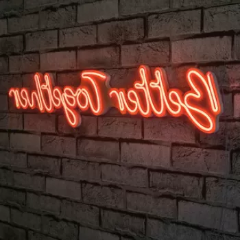 Decoratiune luminoasa LED, Better Together, Benzi flexibile de neon, DC 12 V, Rosu imagine