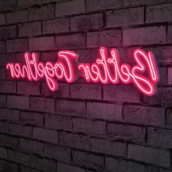 Decoratiune luminoasa LED, Better Together, Benzi flexibile de neon, DC 12 V, Roz imagine