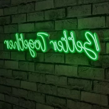 Decoratiune luminoasa LED, Better Together, Benzi flexibile de neon, DC 12 V, Verde imagine