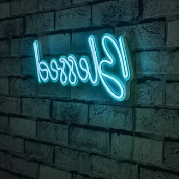 Decoratiune luminoasa LED, Blessed, Benzi flexibile de neon, DC 12 V, Albastru imagine
