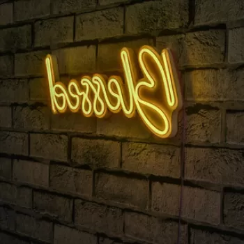 Decoratiune luminoasa LED, Blessed, Benzi flexibile de neon, DC 12 V, Galben imagine