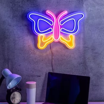 Decoratiune luminoasa LED, Butterfly, Benzi flexibile de neon, DC 12 V, Multicolor imagine