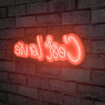 Decoratiune luminoasa LED, C'est La Vie, Benzi flexibile de neon, DC 12 V, Rosu imagine