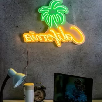 Decoratiune luminoasa LED, California, Benzi flexibile de neon, DC 12 V, Verde galben imagine