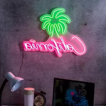 Decoratiune luminoasa LED, California, Benzi flexibile de neon, DC 12 V, Verde / Roz imagine