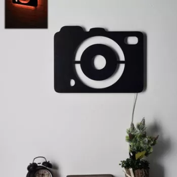 Decoratiune luminoasa LED, Camera, MDF, 60 LED-uri, Rosu imagine