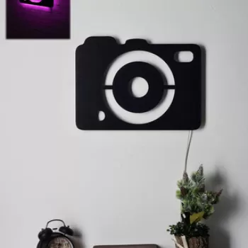 Decoratiune luminoasa LED, Camera, MDF, 60 LED-uri, Roz imagine
