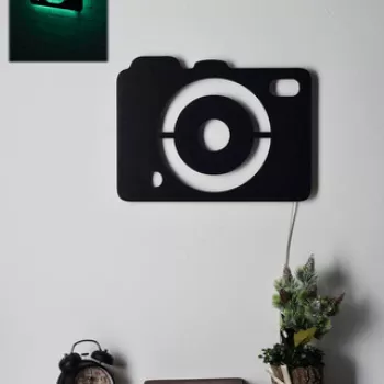 Decoratiune luminoasa LED, Camera, MDF, 60 LED-uri, Verde imagine
