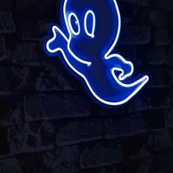 Decoratiune luminoasa LED, Casper The Friendly Ghost, Benzi flexibile de neon, DC 12 V, Albastru imagine