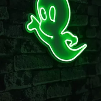 Decoratiune luminoasa LED, Casper The Friendly Ghost, Benzi flexibile de neon, DC 12 V, Verde imagine