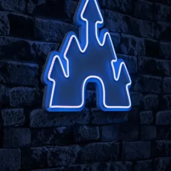 Decoratiune luminoasa LED, Castle, Benzi flexibile de neon, DC 12 V, Albastru imagine