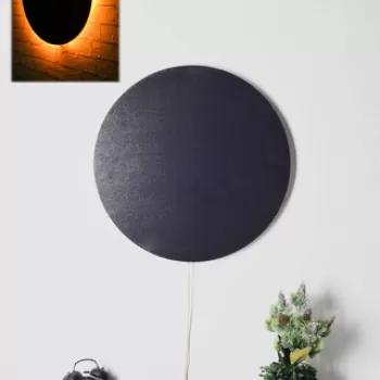 Decoratiune luminoasa LED, Circle, MDF, 60 LED-uri, Galben imagine