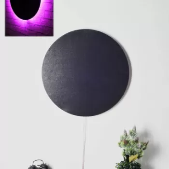 Decoratiune luminoasa LED, Circle, MDF, 60 LED-uri, Roz imagine