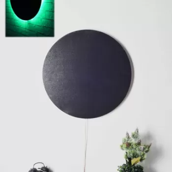 Decoratiune luminoasa LED, Circle, MDF, 60 LED-uri, Verde imagine