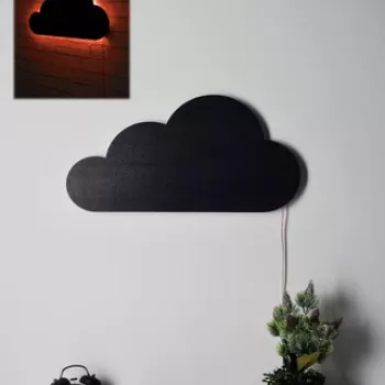 Decoratiune luminoasa LED, Cloud, MDF, 60 LED-uri, Rosu imagine