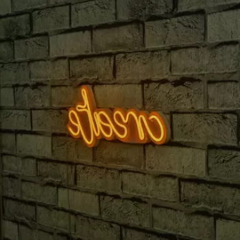Decoratiune luminoasa LED, Create, Benzi flexibile de neon, DC 12 V, Galben imagine