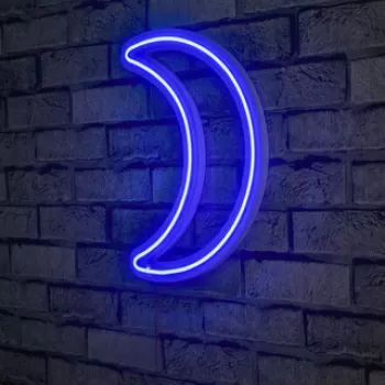 Decoratiune luminoasa LED, Crescent, Benzi flexibile de neon, DC 12 V, Albastru imagine
