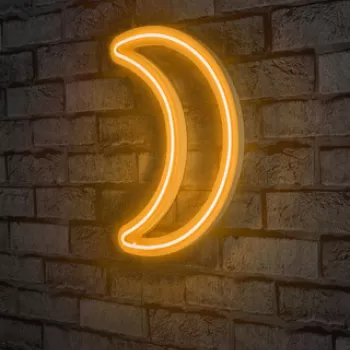 Decoratiune luminoasa LED, Crescent, Benzi flexibile de neon, DC 12 V, Galben imagine