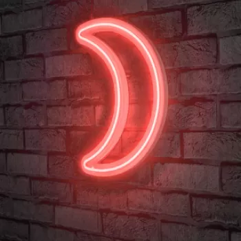 Decoratiune luminoasa LED, Crescent, Benzi flexibile de neon, DC 12 V, Rosu imagine