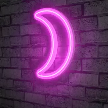 Decoratiune luminoasa LED, Crescent, Benzi flexibile de neon, DC 12 V, Roz imagine