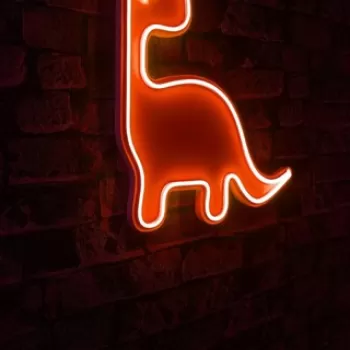 Decoratiune luminoasa LED, Dino the Dinosaur, Benzi flexibile de neon, DC 12 V, Rosu imagine