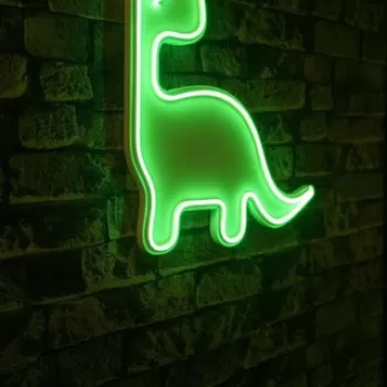 Decoratiune luminoasa LED, Dino the Dinosaur, Benzi flexibile de neon, DC 12 V, Verde imagine