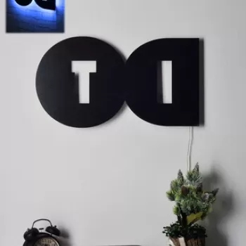 Decoratiune luminoasa LED, Do It, MDF, 60 LED-uri, Albastru imagine
