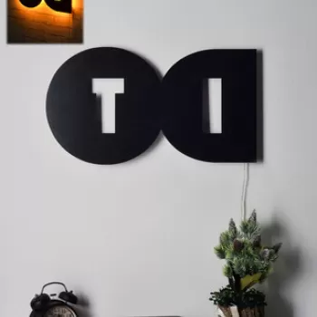 Decoratiune luminoasa LED, Do It, MDF, 60 LED-uri, Galben imagine