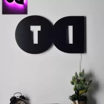 Decoratiune luminoasa LED, Do It, MDF, 60 LED-uri, Roz imagine