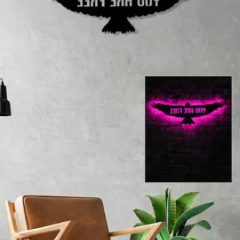Decoratiune luminoasa LED, Eagle, MDF, 60 LED-uri, Roz imagine