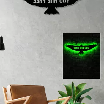 Decoratiune luminoasa LED, Eagle, MDF, 60 LED-uri, Verde imagine
