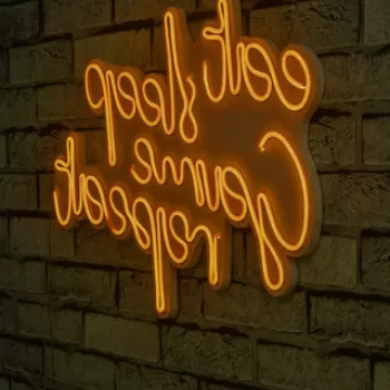 Decoratiune luminoasa LED, eat sleep game repeat, Benzi flexibile de neon, DC 12 V, Galben imagine