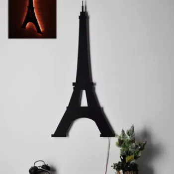 Decoratiune luminoasa LED, Eiffel Tower, MDF, 60 LED-uri, Rosu imagine