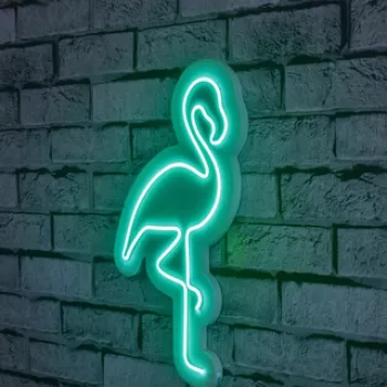 Decoratiune luminoasa LED, Flamingo, Benzi flexibile de neon, DC 12 V, Verde imagine