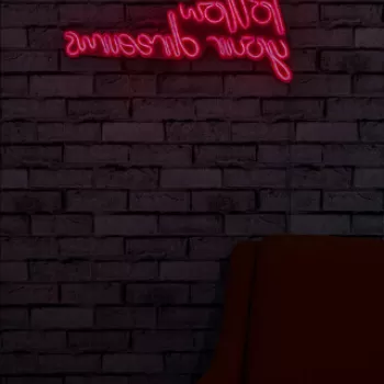 Decoratiune luminoasa LED, Follow Your Dreams, Benzi flexibile de neon, DC 12 V, Rosu imagine