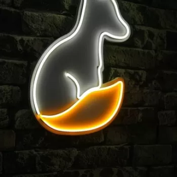 Decoratiune luminoasa LED, Fox, Benzi flexibile de neon, DC 12 V, Alb / Galben imagine